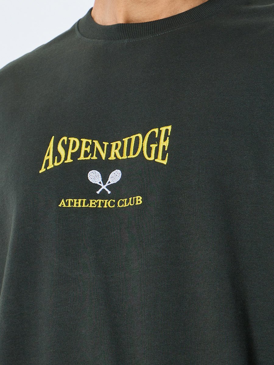Dark Green Embroidered Oversized Sweatshirt