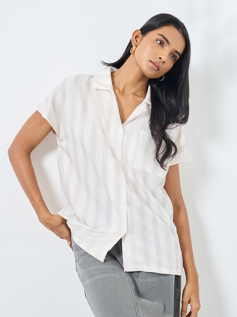 Striped Buttoned Shirt with Pocket
