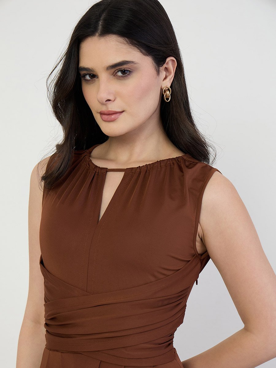 Brown Sleeveless Maxi Dress
