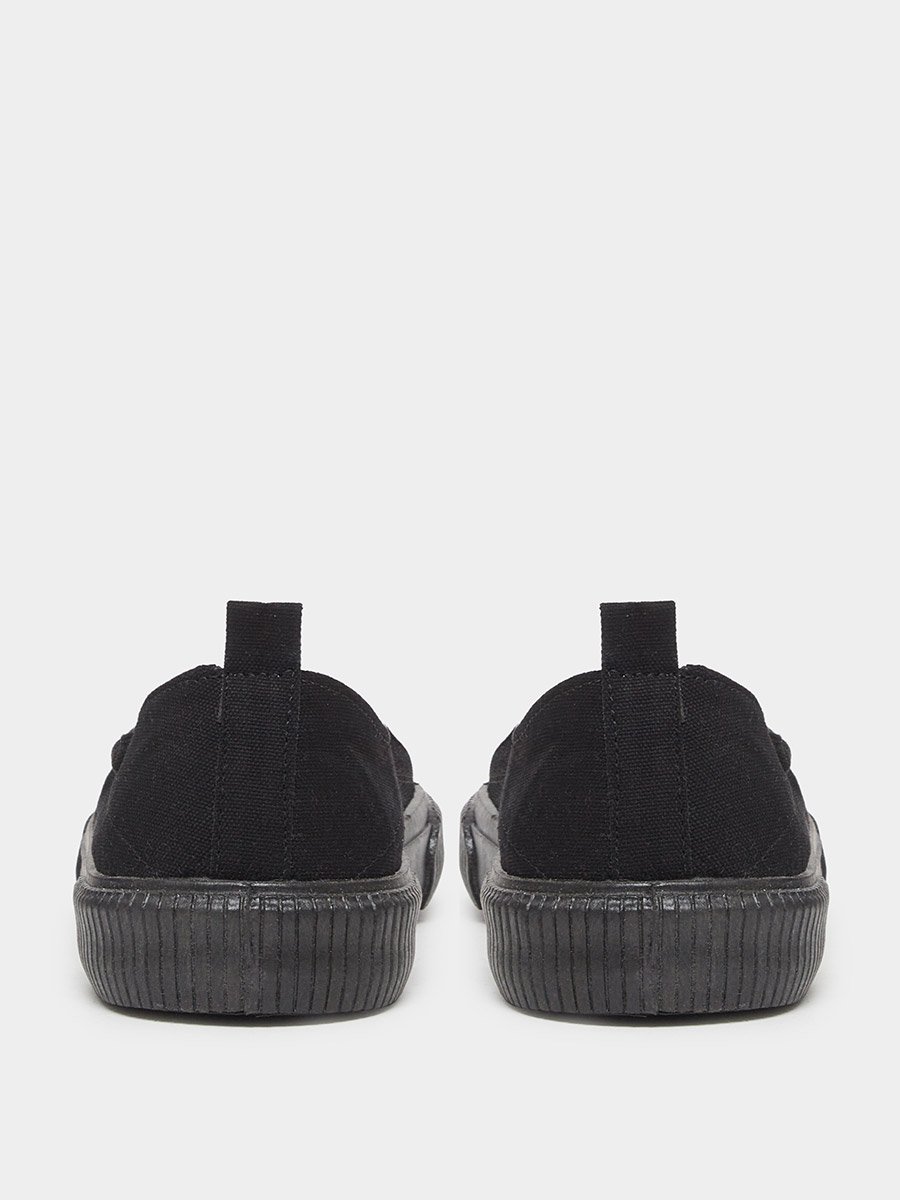 Men Black Canvas Lace Up Sneakers