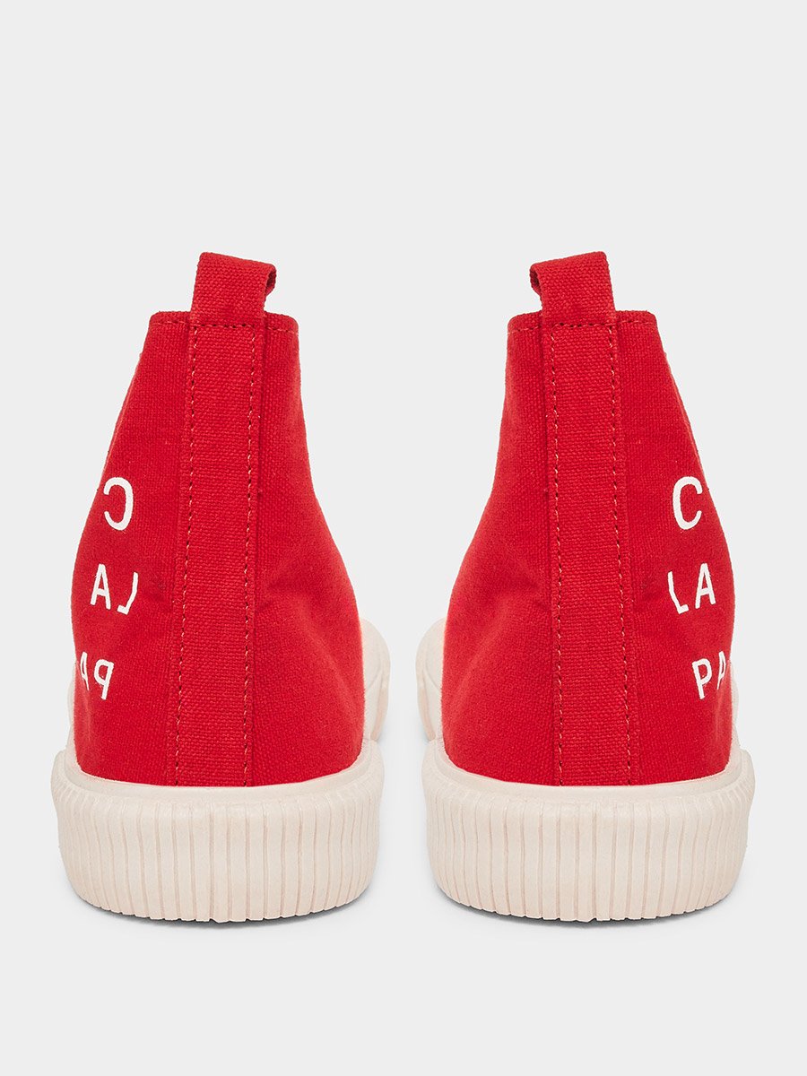 Men High Top Slogan Printed Canvas Sneakers