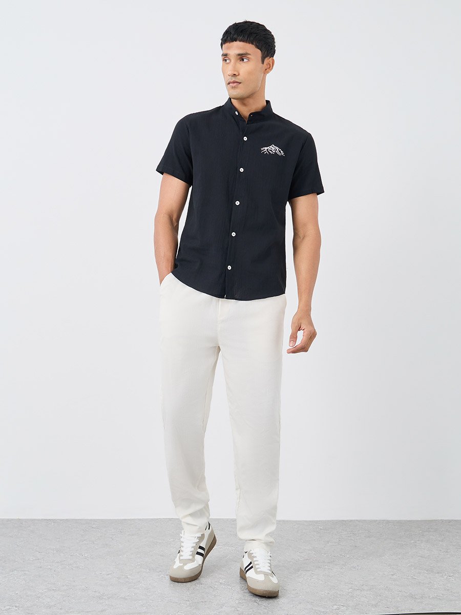 Graphic Print Buttoned Short Sleeve Shirt