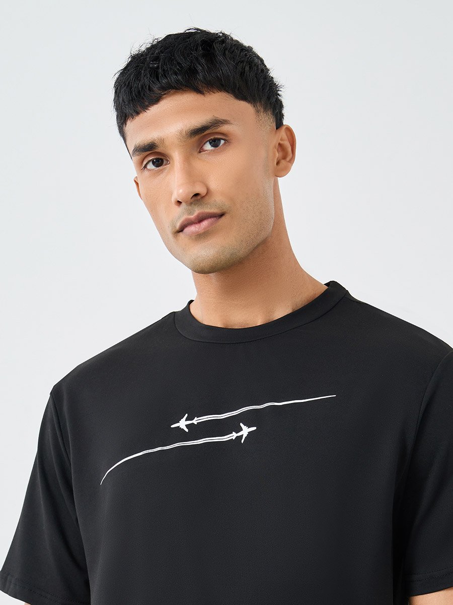 Graphic Print Round Neck Short Sleeve T-Shirt