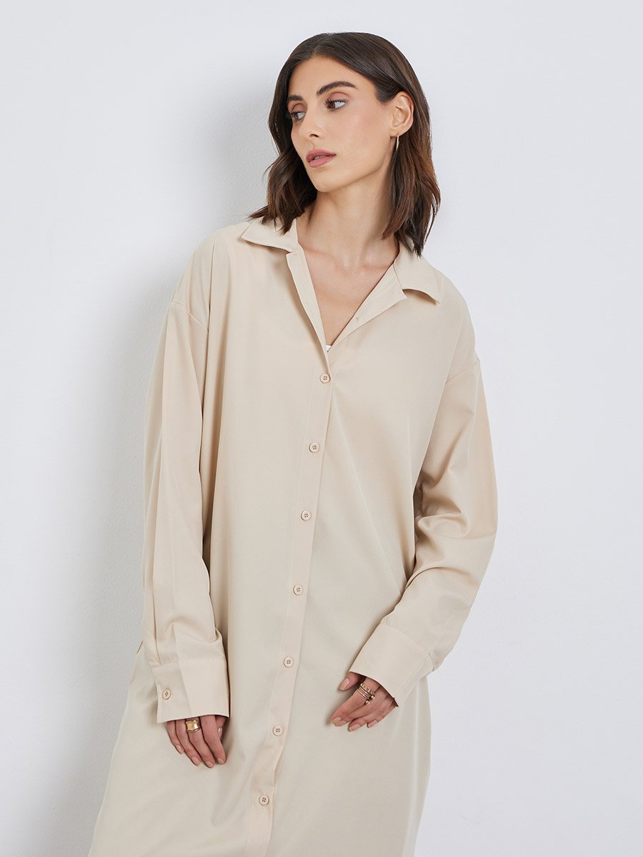 Solid Collared Kimono with Button Closure