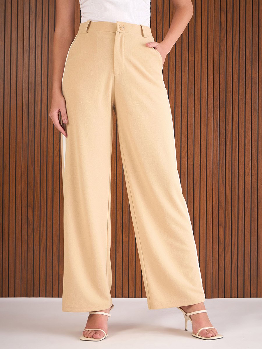 High Rise Side Tape Detail Pants