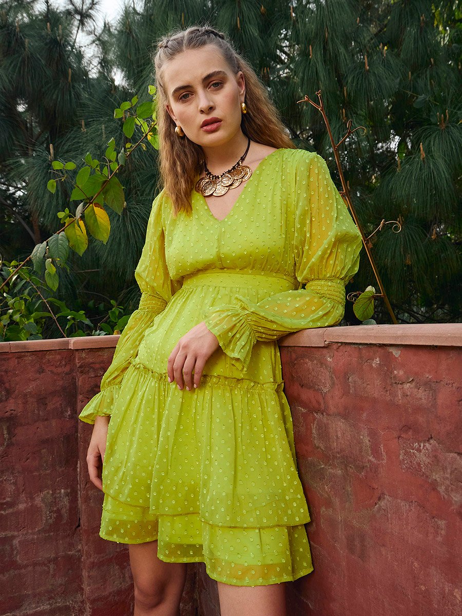 green dobby dress Buy Yours Curve Green London Dobby Wrap Dress With Bellow Sleeve from Next USA