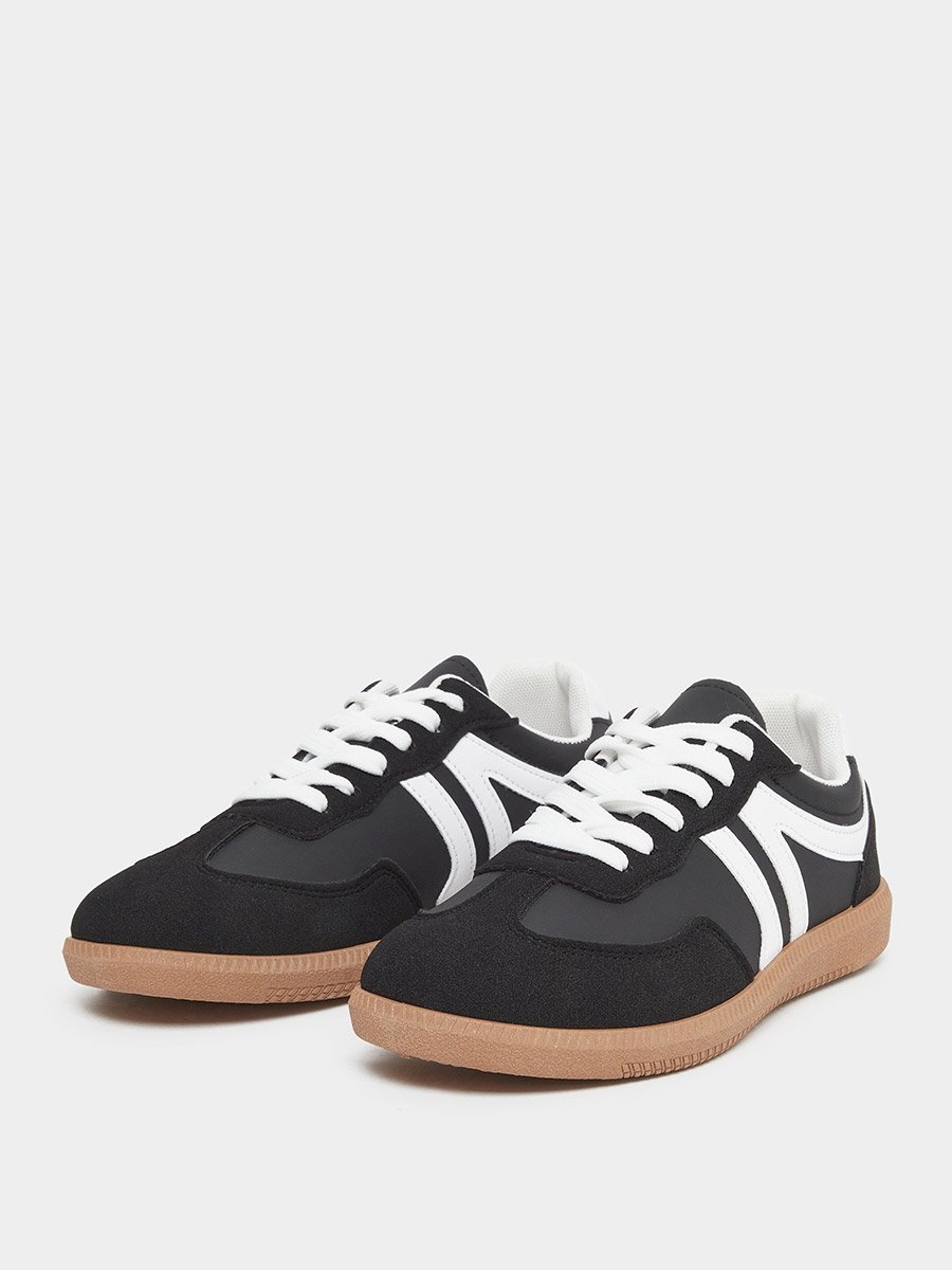 Striped Laced Up Sneakers