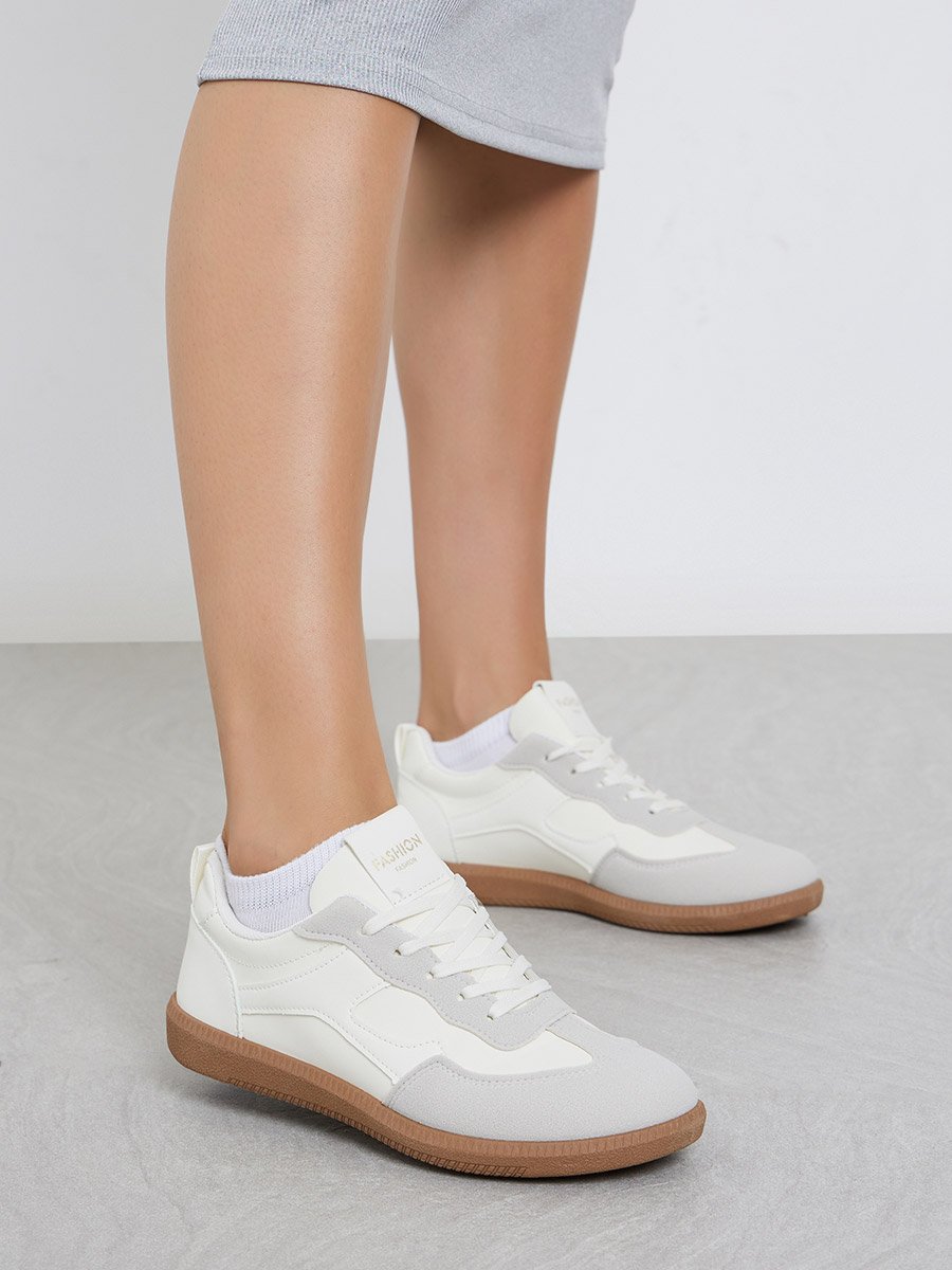 Panelled Laced Up Sneakers