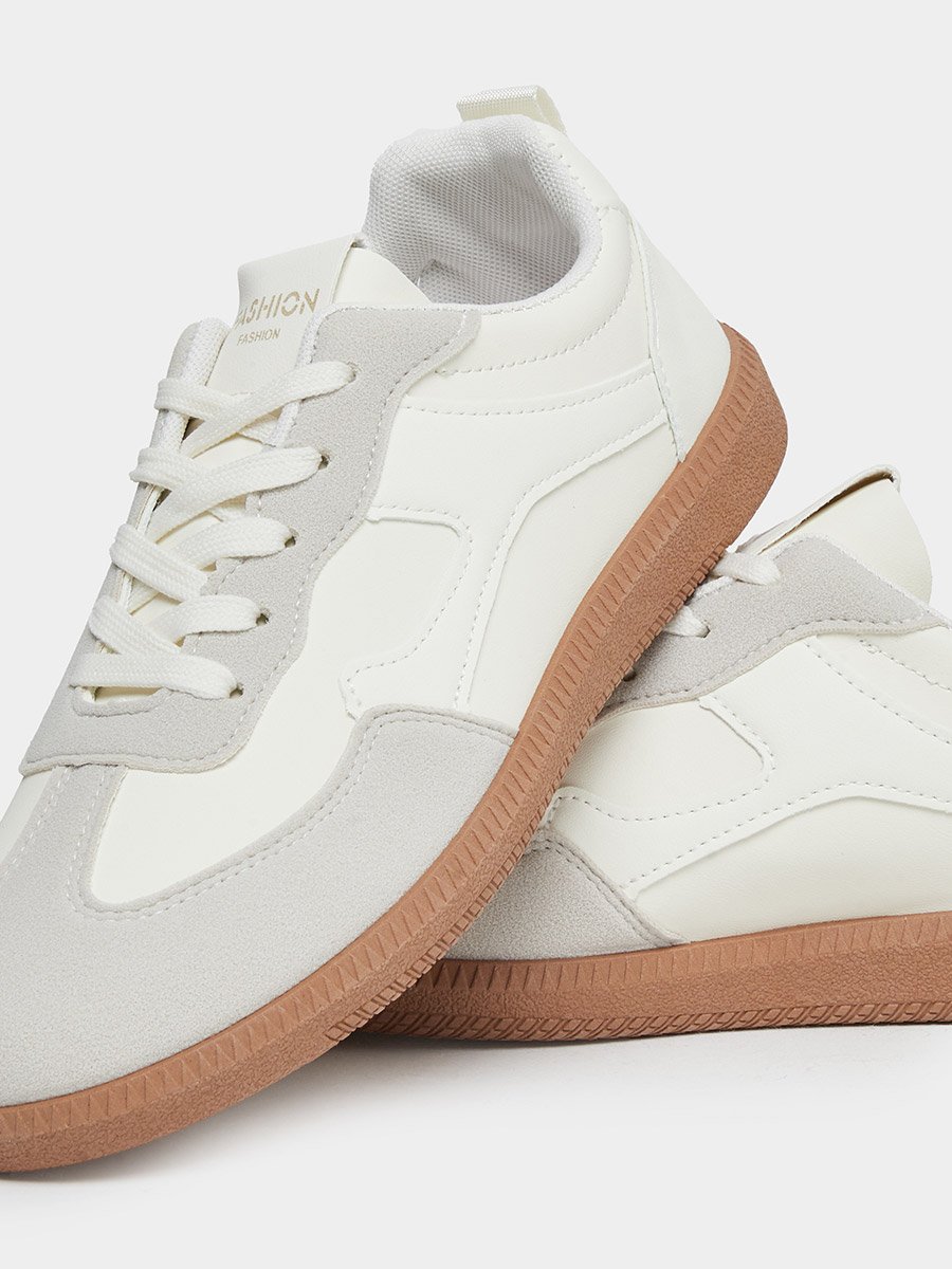 Panelled Laced Up Sneakers