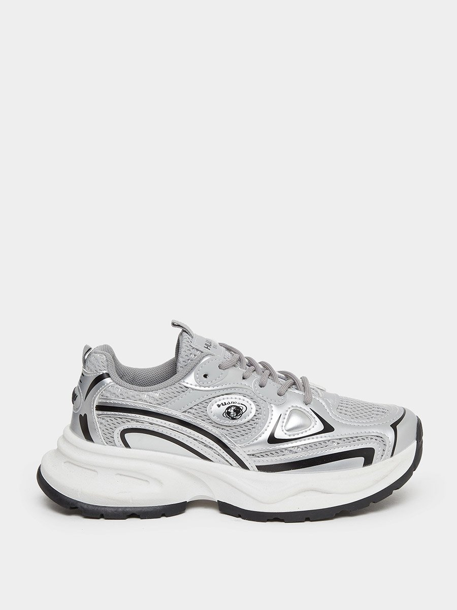 Silver Metallic Chunky Sneakers