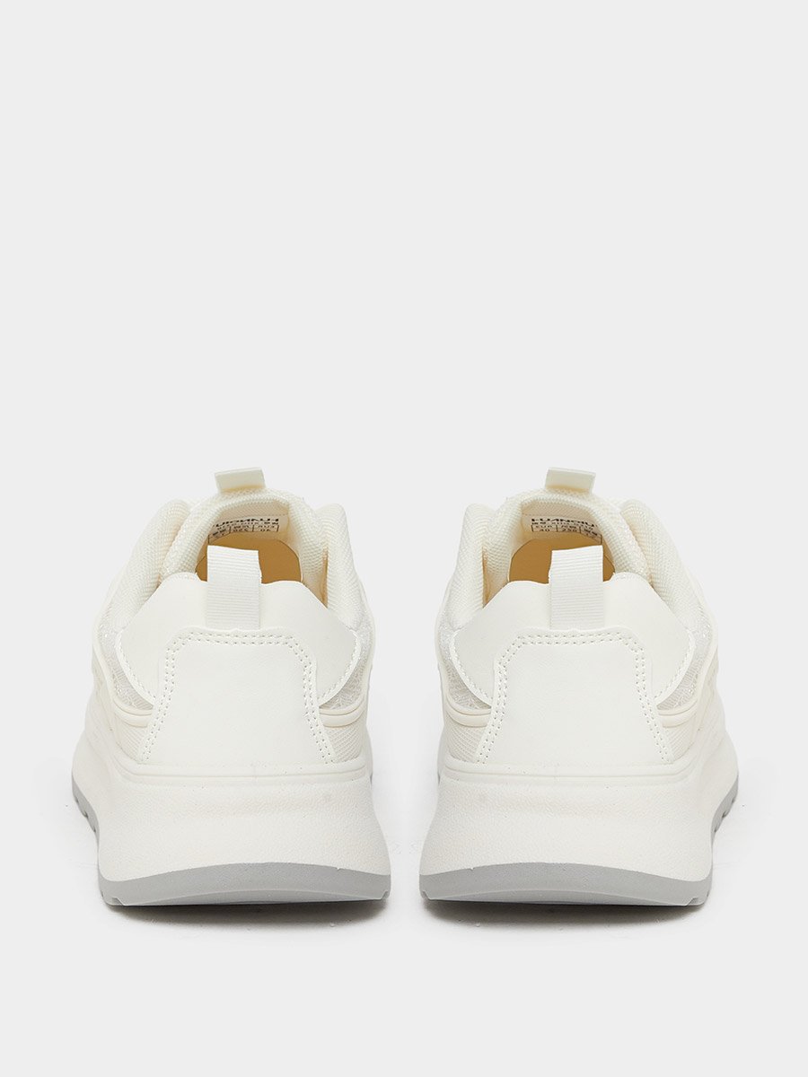 Beige Chunky Lace Up Sneakers