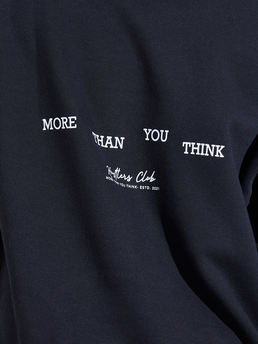 Black Graphic Print Oversized Hoodie