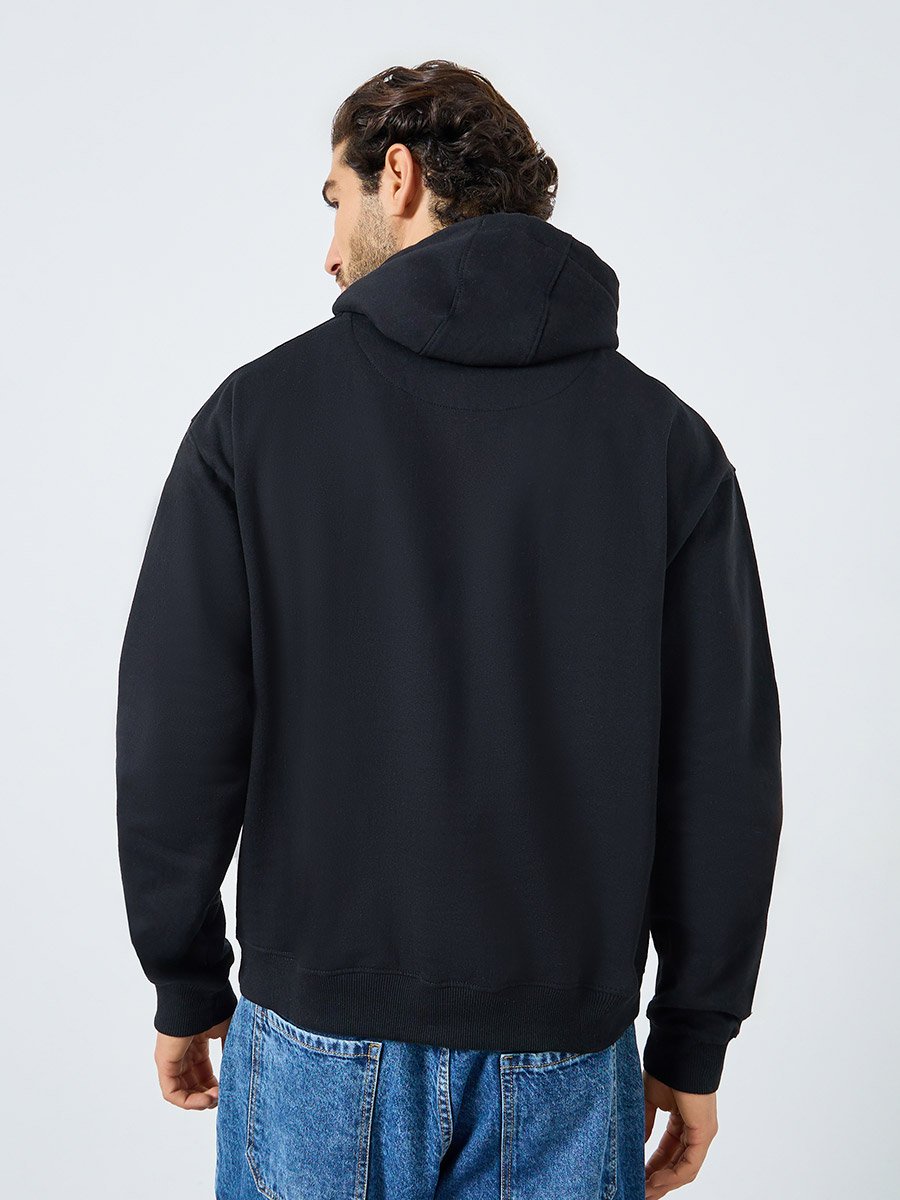 Eco Earth Relaxed Fit Front Embossed Fleece Hoodie