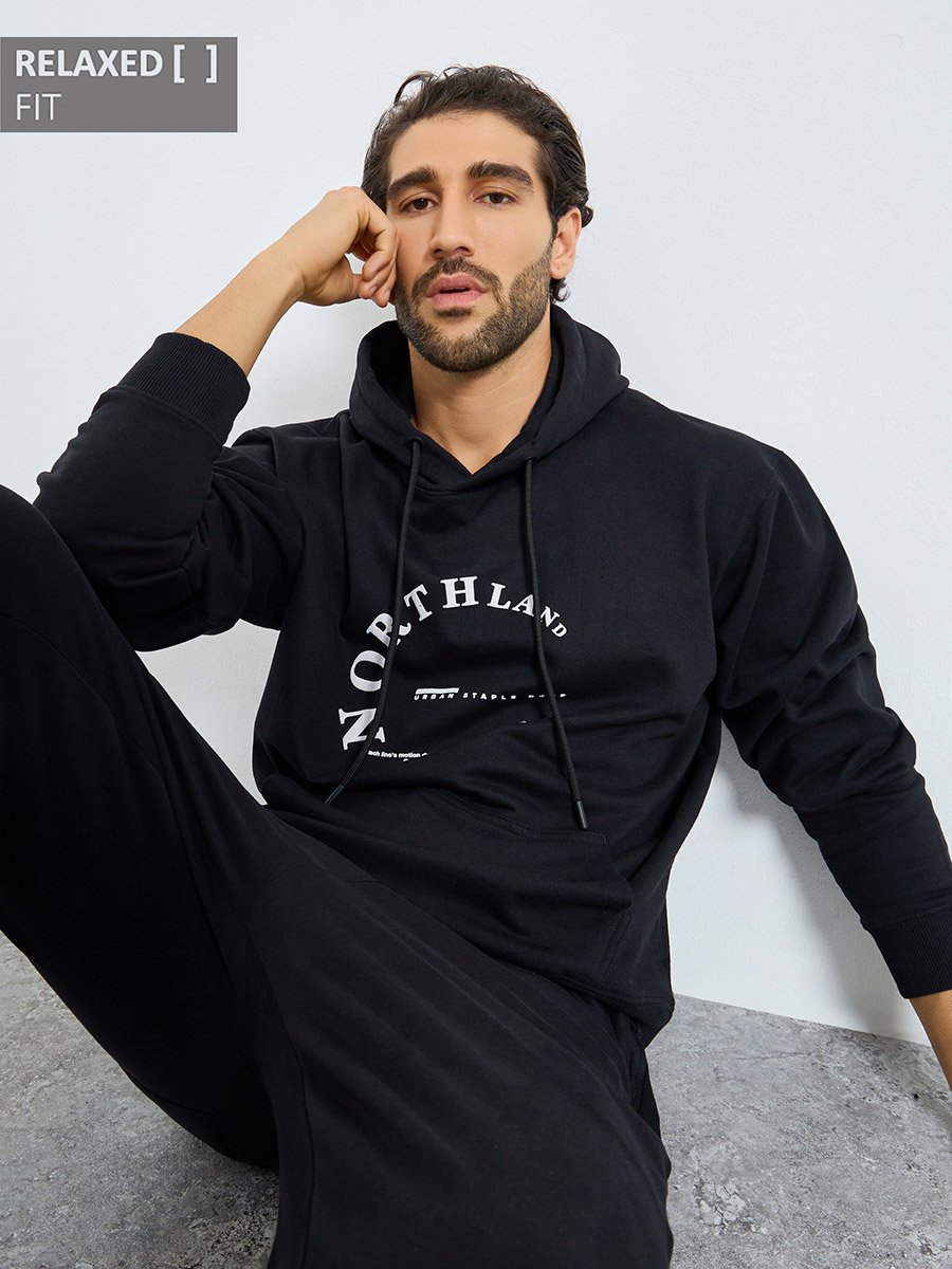Eco Earth Relaxed Fit Puff Print Fleece Hoodie