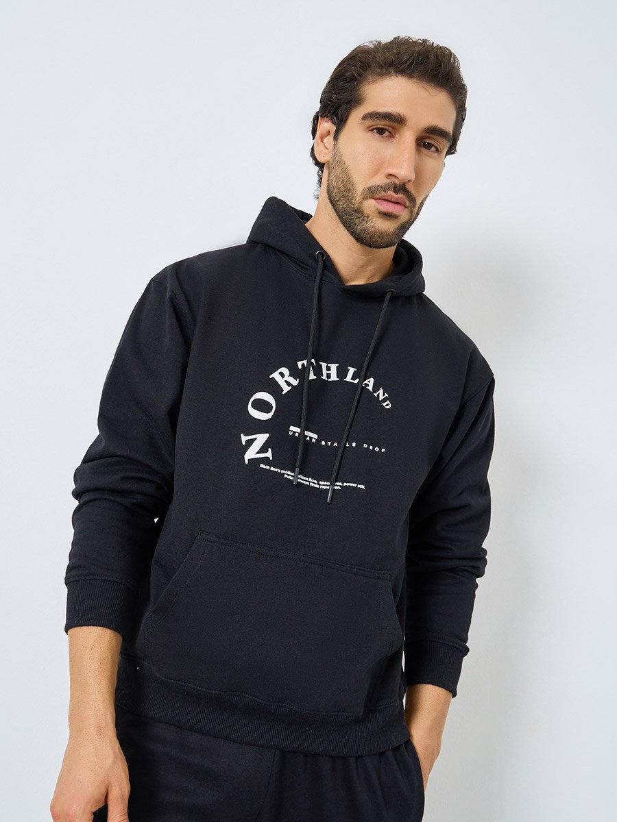 Eco Earth Relaxed Fit Puff Print Fleece Hoodie