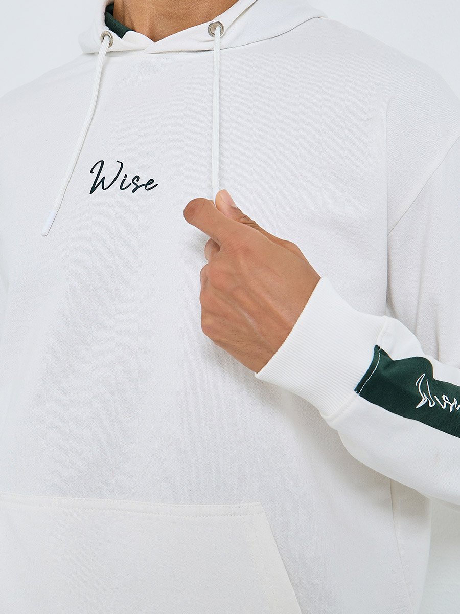 Men Eco Earth Relaxed Fit Cut and Sew Detail Hoodie