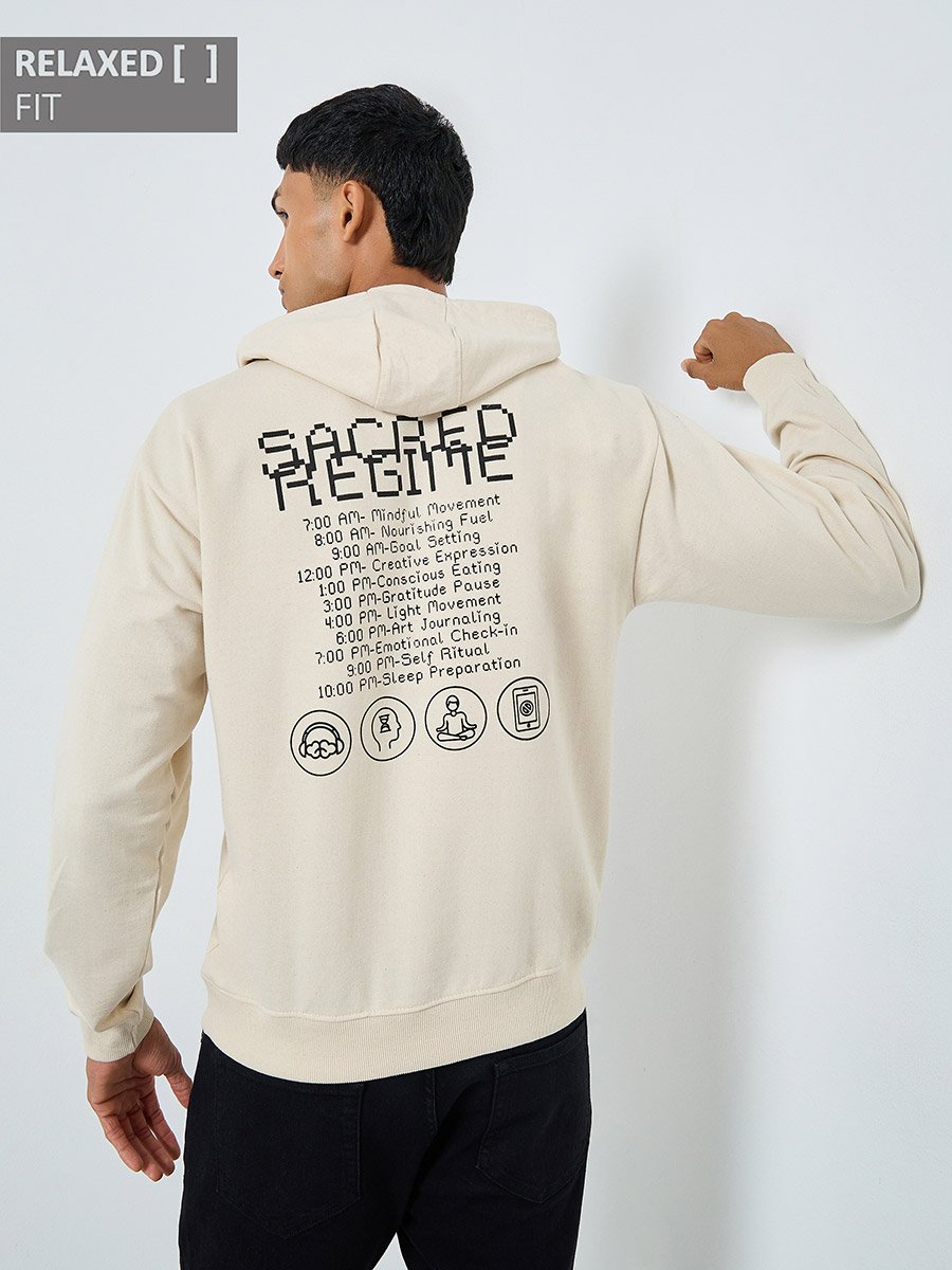 Eco-Earth Relaxed Fit Back Printed Hoodie