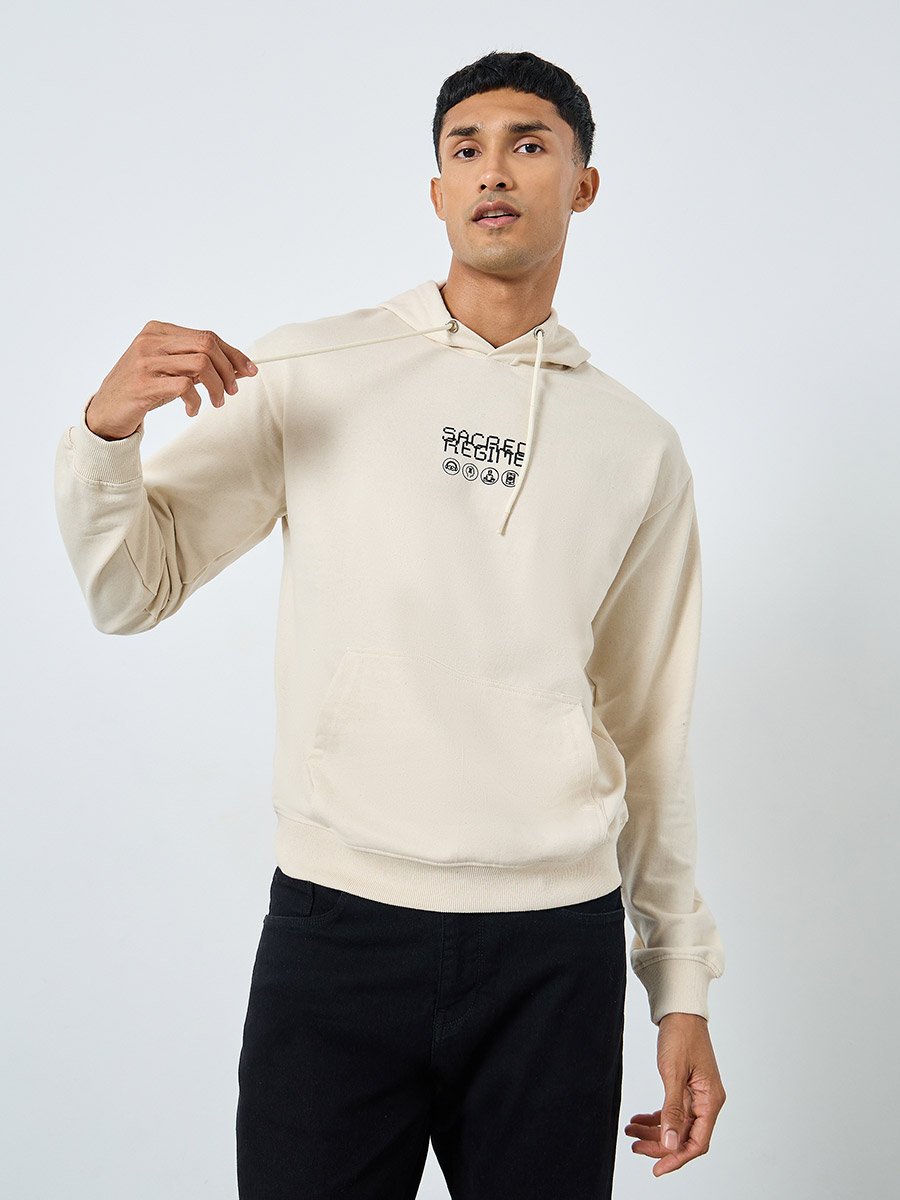 Eco-Earth Relaxed Fit Back Printed Hoodie