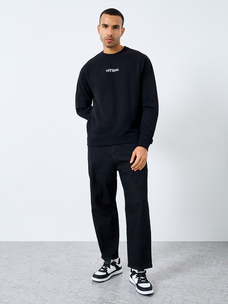 Eco-Earth Relaxed Fit Slogan Print Sweatshirt