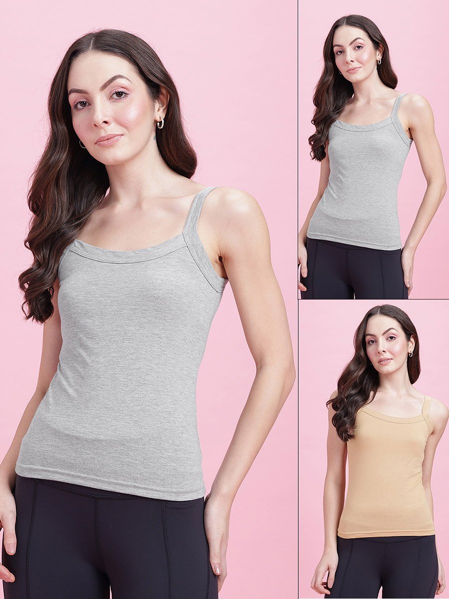 Pack of 2 - Solid Non Padded Cotton Camisole