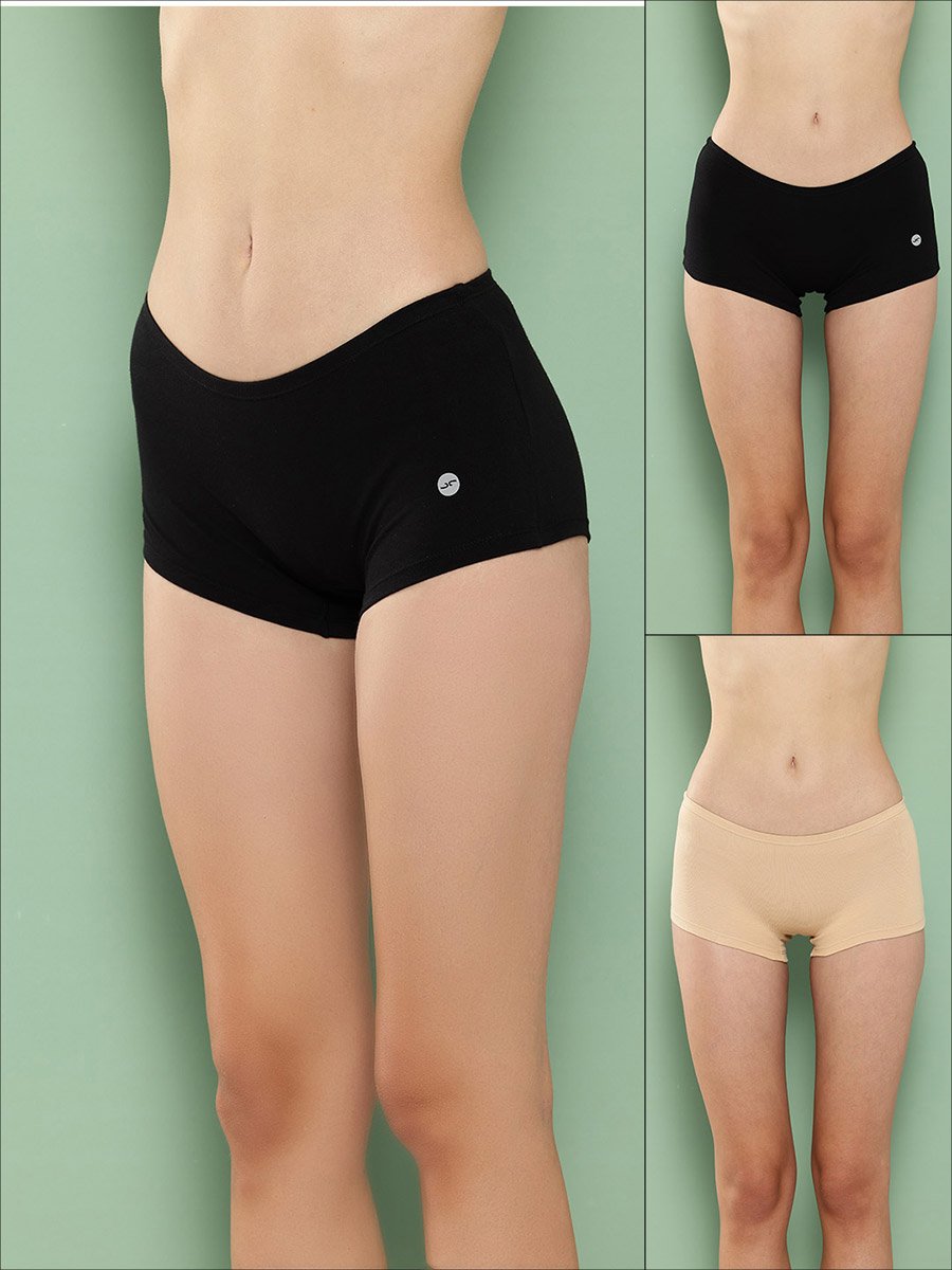 Pack of 2 - Solid Cotton Boyshorts