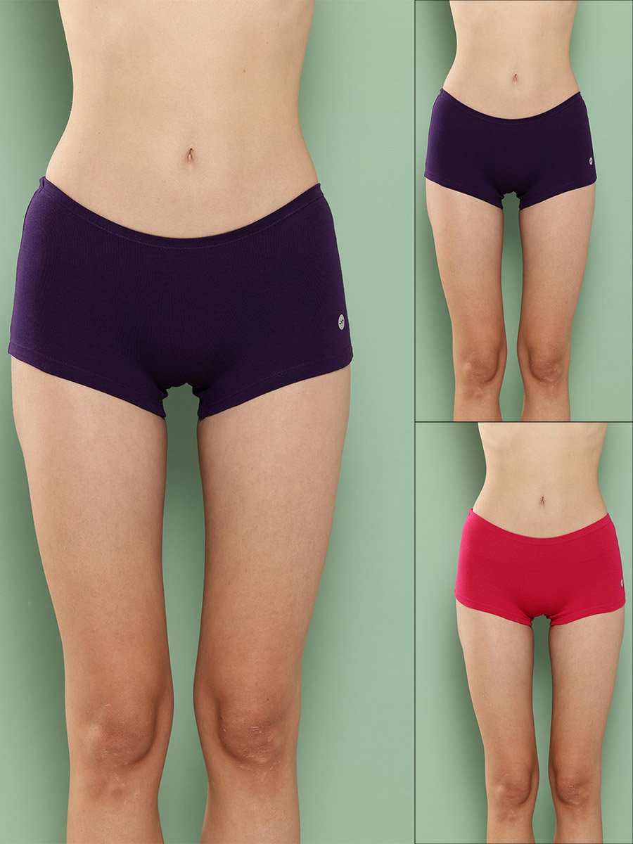 Pack of 2 - Solid Cotton Boyshorts
