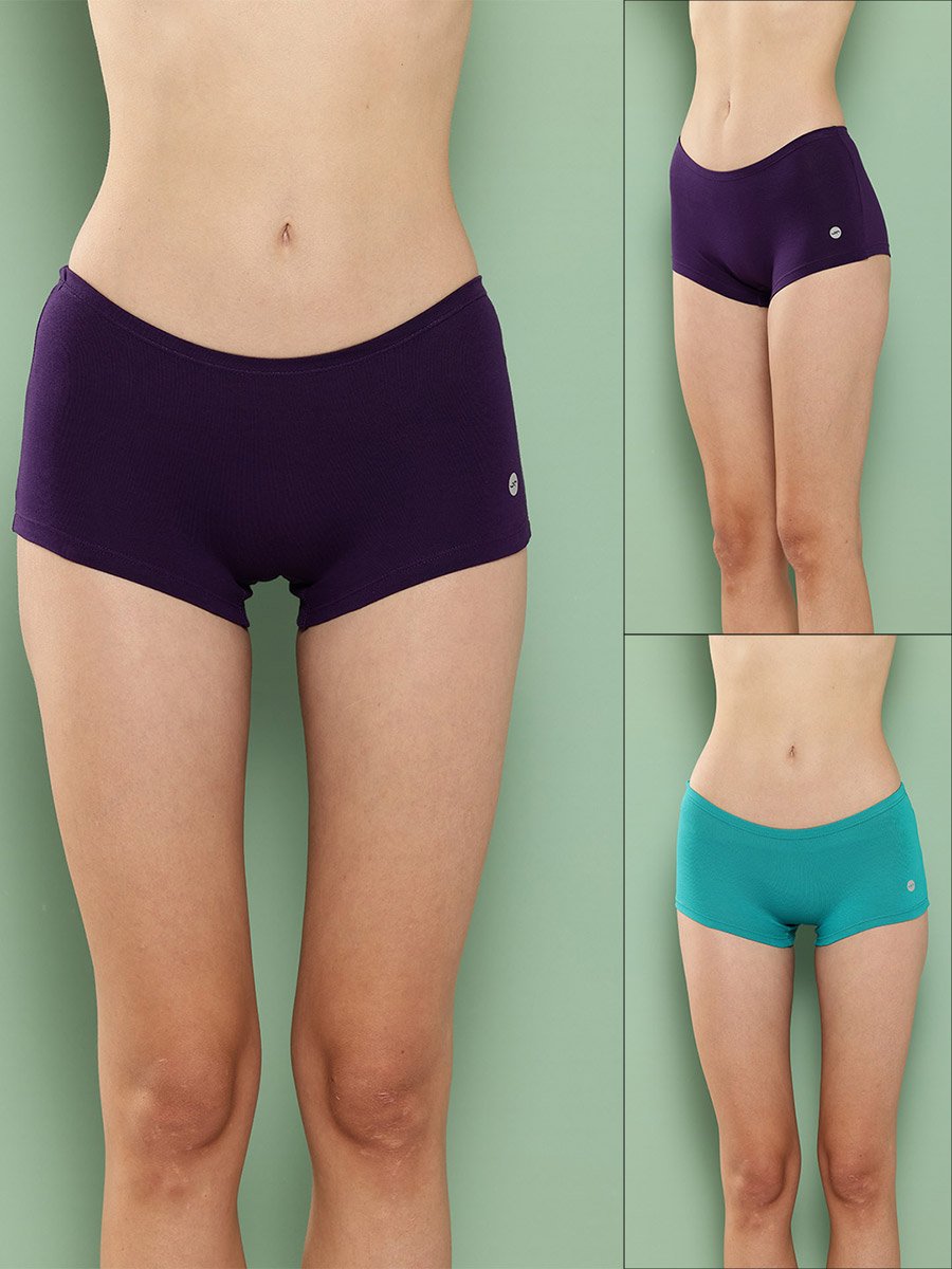 Pack of 2 - Solid Cotton Boyshorts