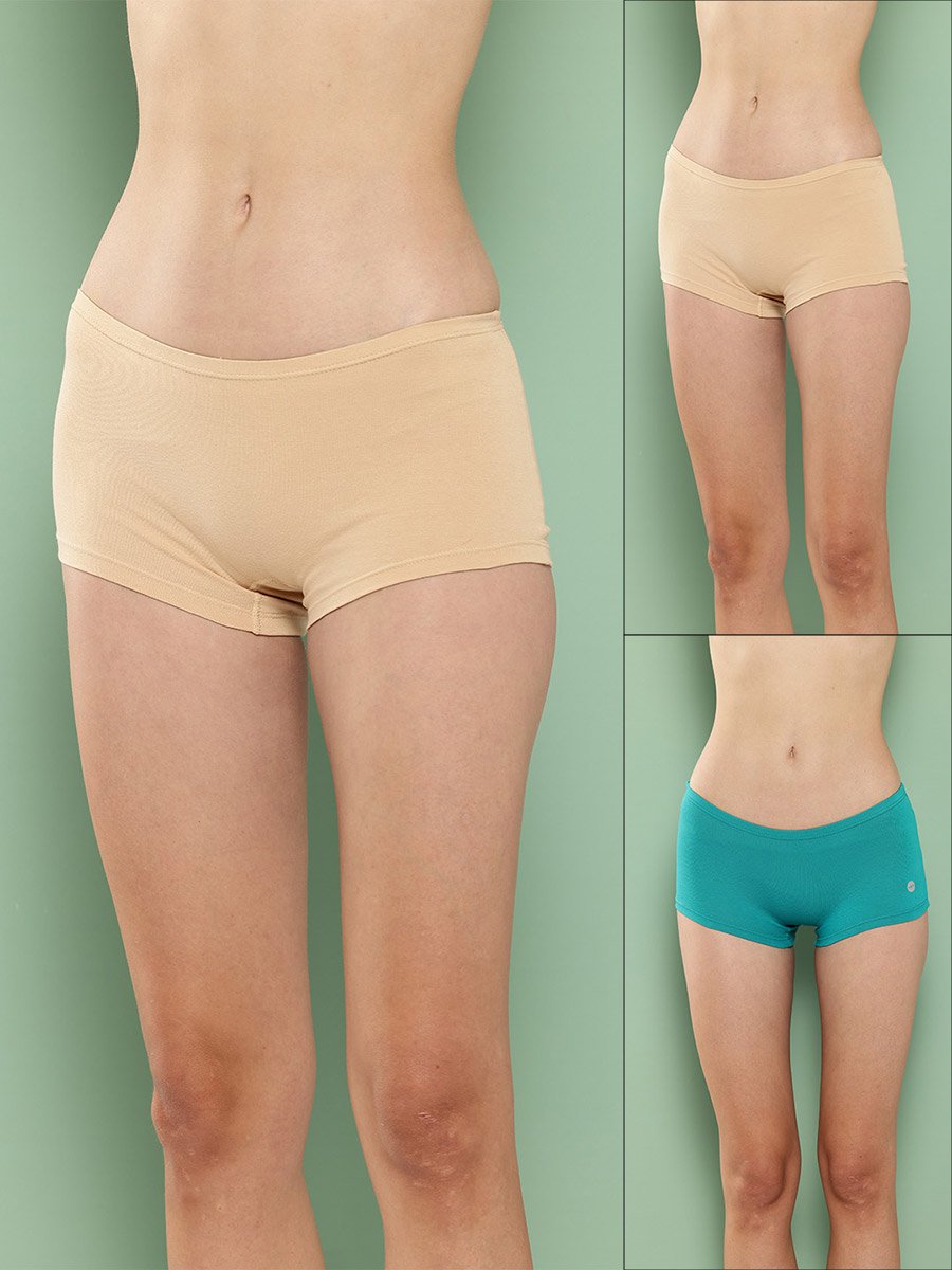 Pack of 2 - Solid Cotton Boyshorts