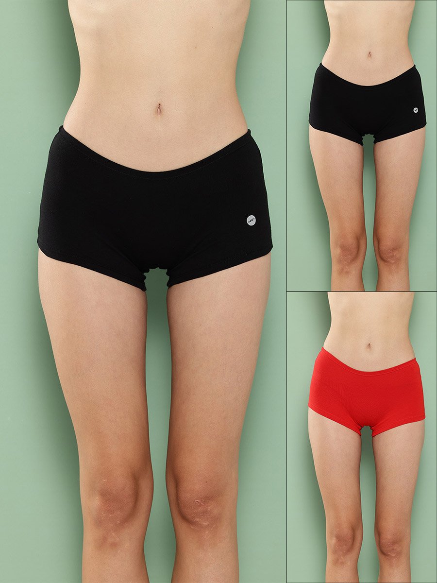 Pack of 2 - Solid Cotton Boyshorts
