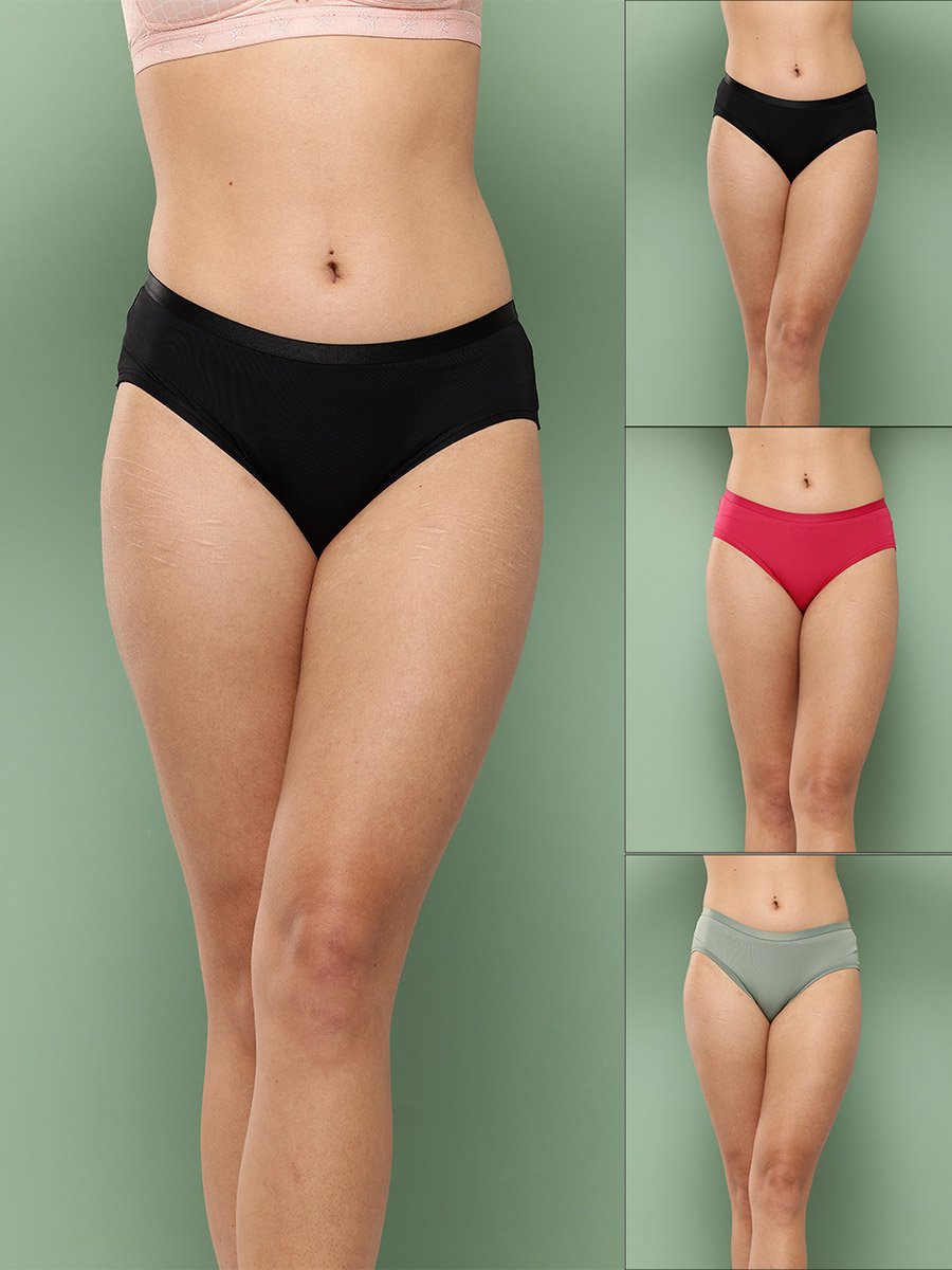 Pack of 3 - Solid Hipster Briefs