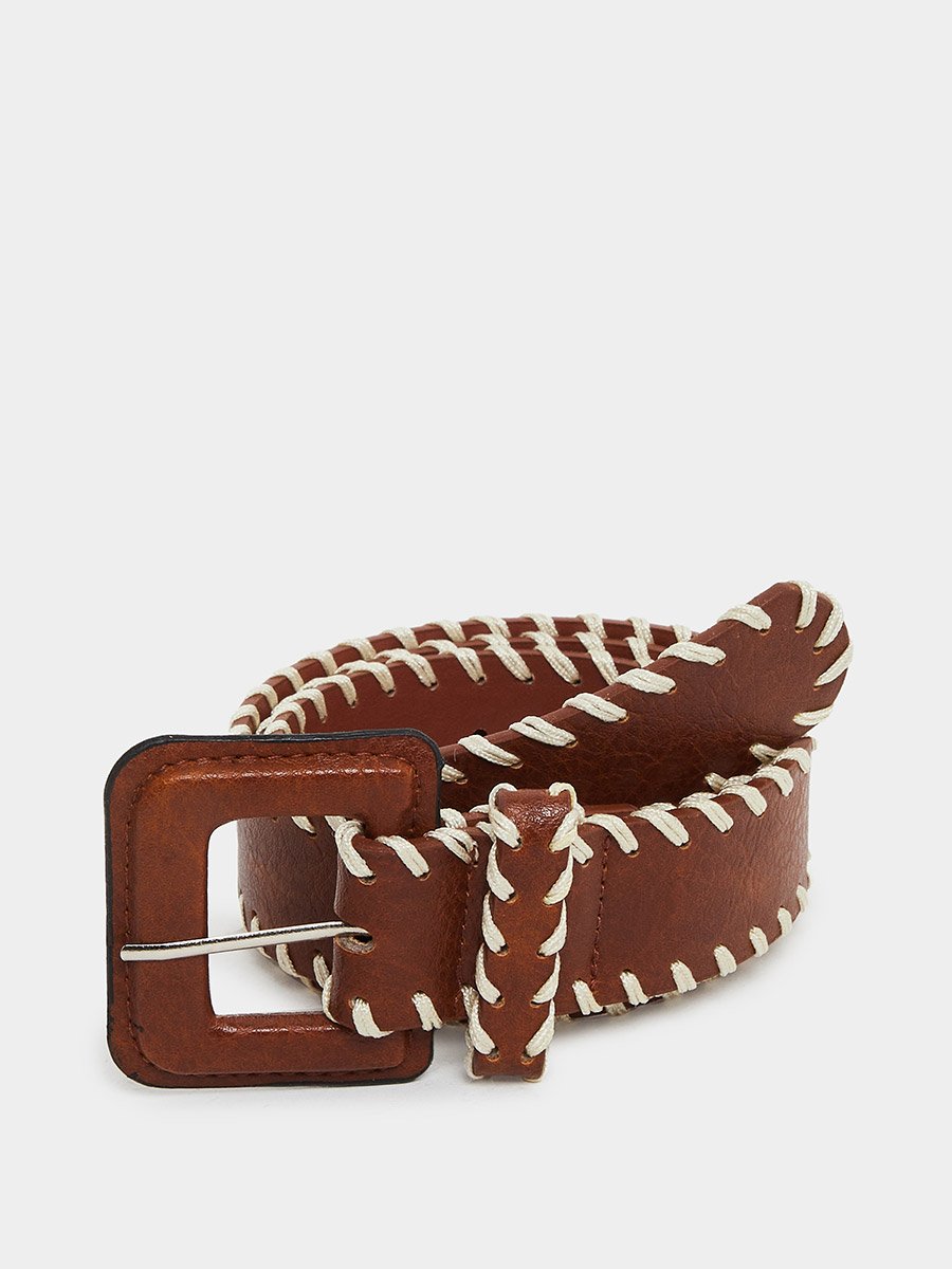 Women Stitch Accent Belt