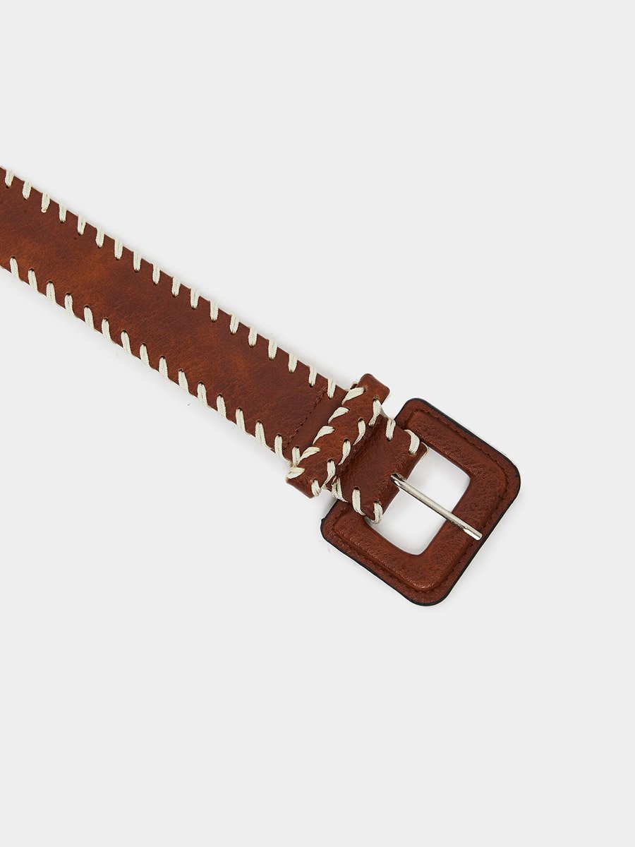 Women Stitch Accent Belt