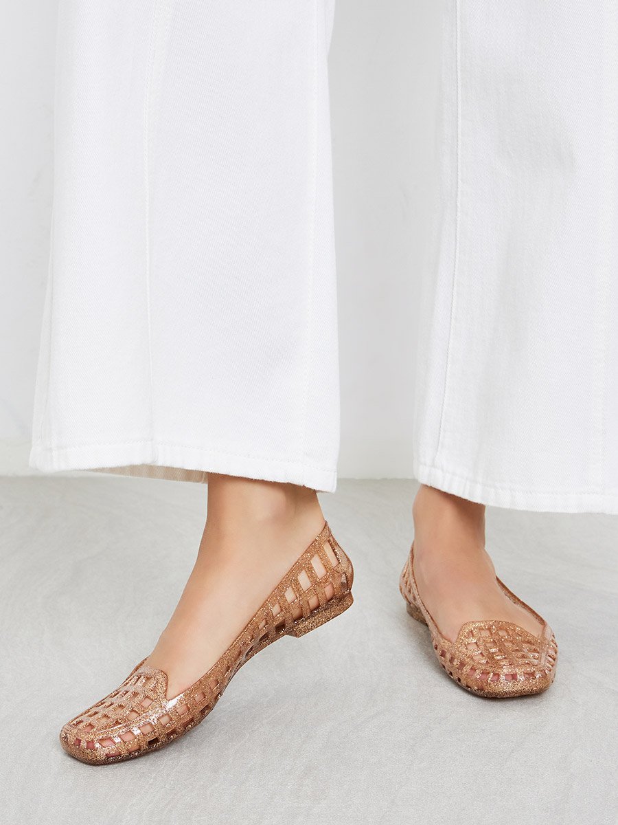 Jelly Glitter Detail Slip-On Shoes