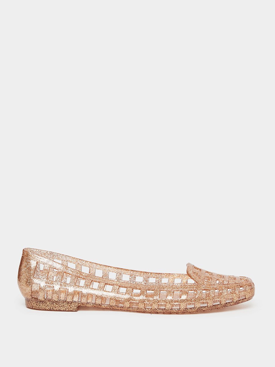 Jelly Glitter Detail Slip-On Shoes