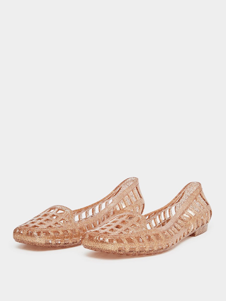 Jelly Glitter Detail Slip-On Shoes