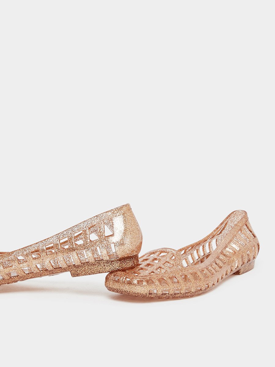 Jelly Glitter Detail Slip-On Shoes