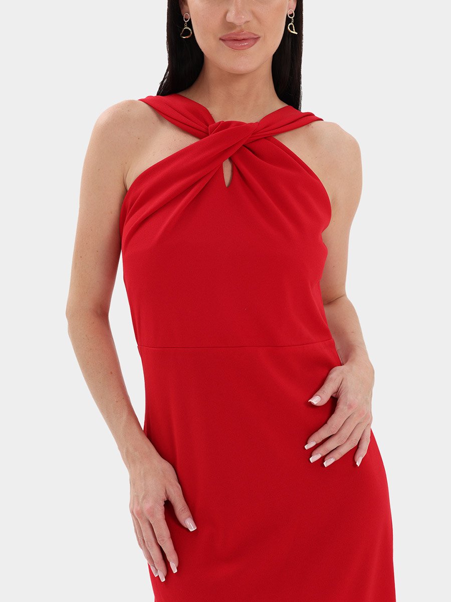 Red Sleeveless Bodycon Maxi Dress