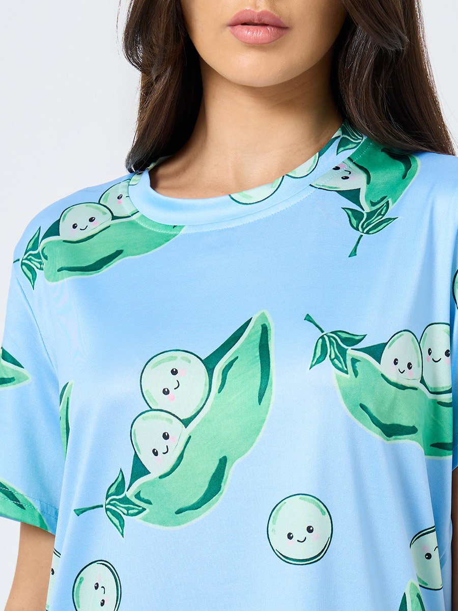 Pea Pod Graphic Print T-Shirt and Pyjama Set