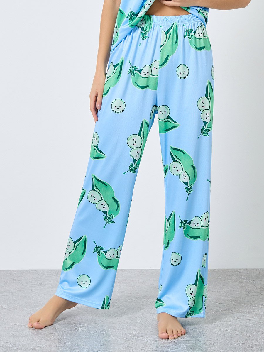 Pea Pod Graphic Print T-Shirt and Pyjama Set