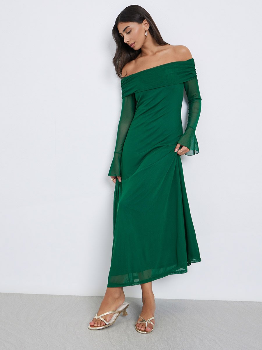 Emerald Green Bodycon Maxi Dress For Women at UAE | Styli Emerald Green Bodycon Maxi Dress For Women at UAE | Styli