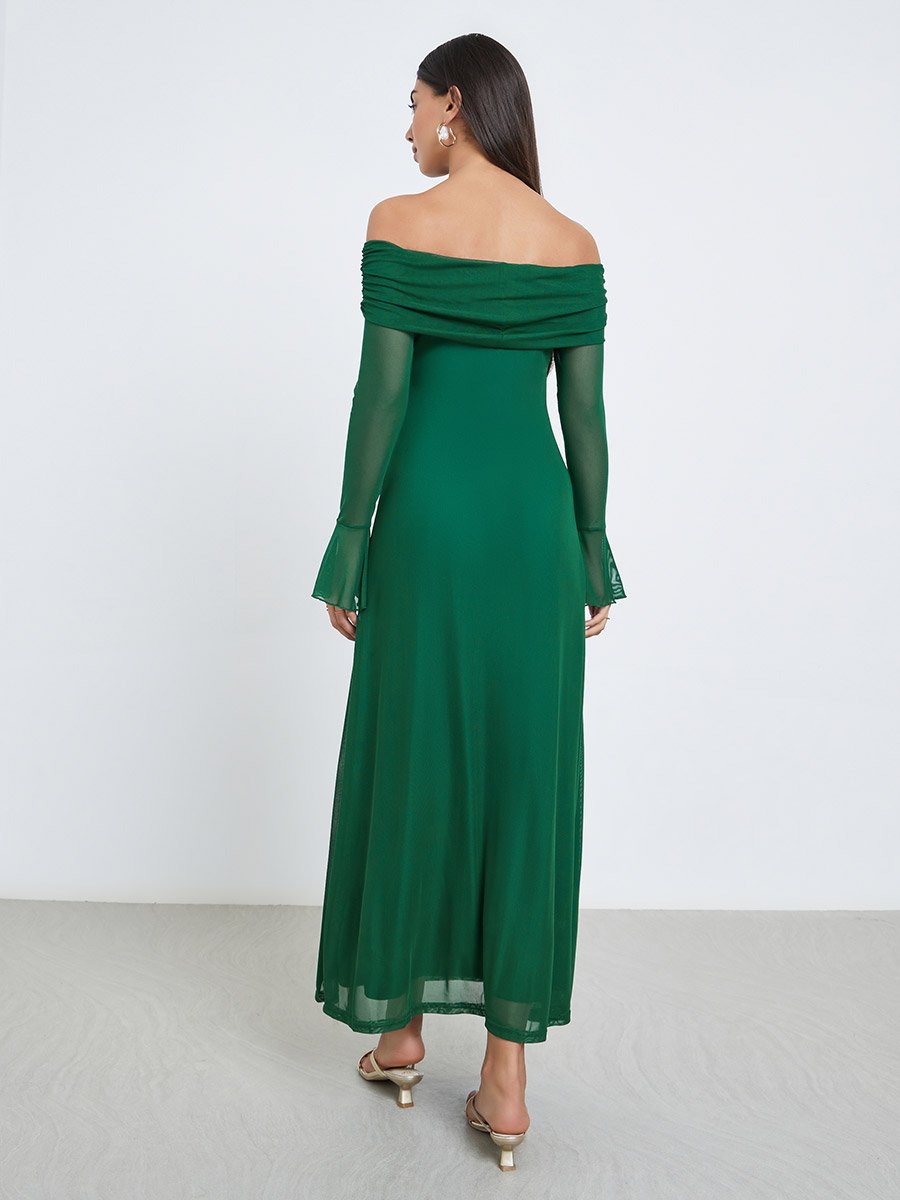 Emerald Green Bodycon Maxi Dress For Women at UAE | Styli Emerald Green Bodycon Maxi Dress For Women at UAE | Styli