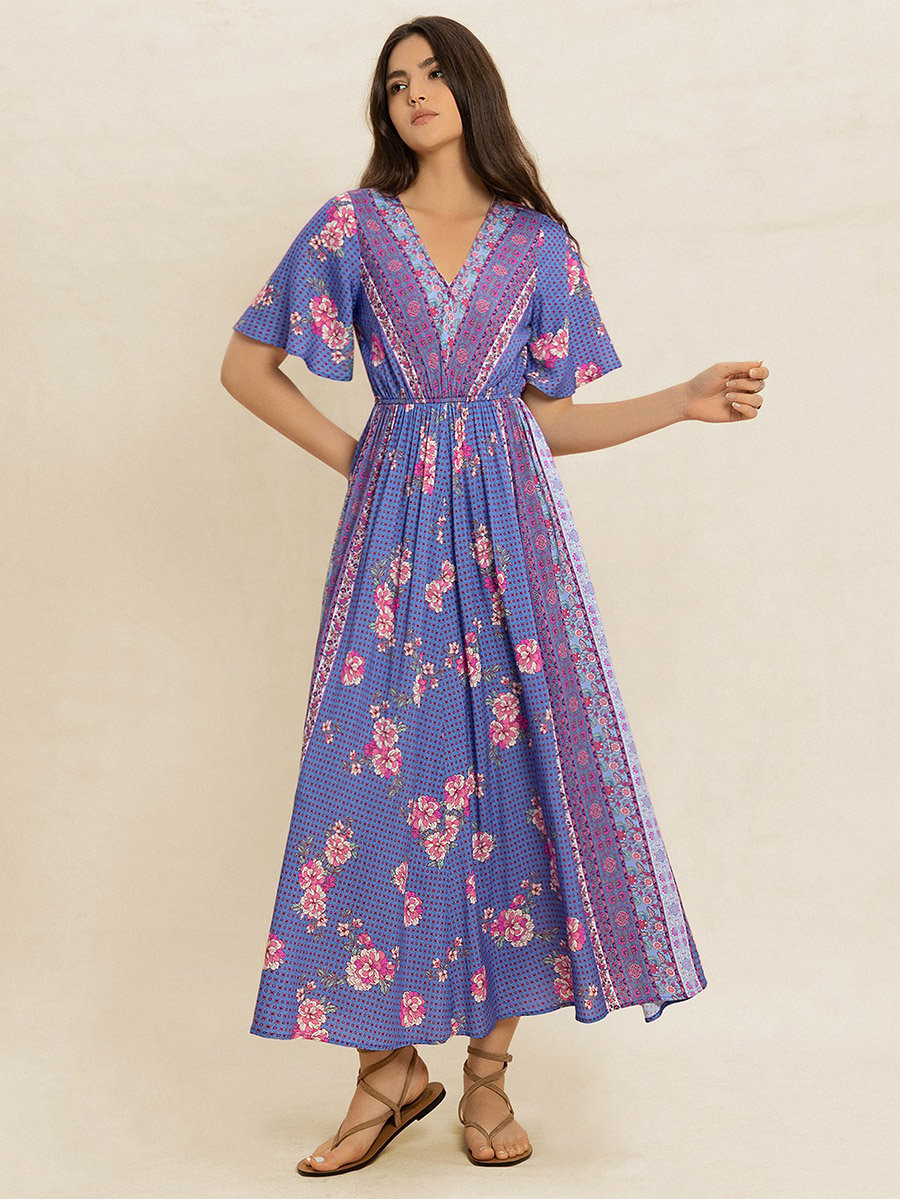 Women Floral Print Maxi Dress