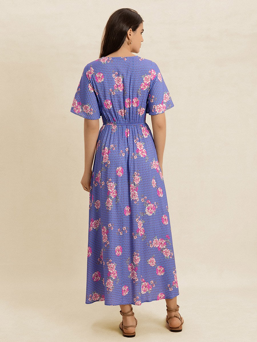 Women Floral Print Maxi Dress