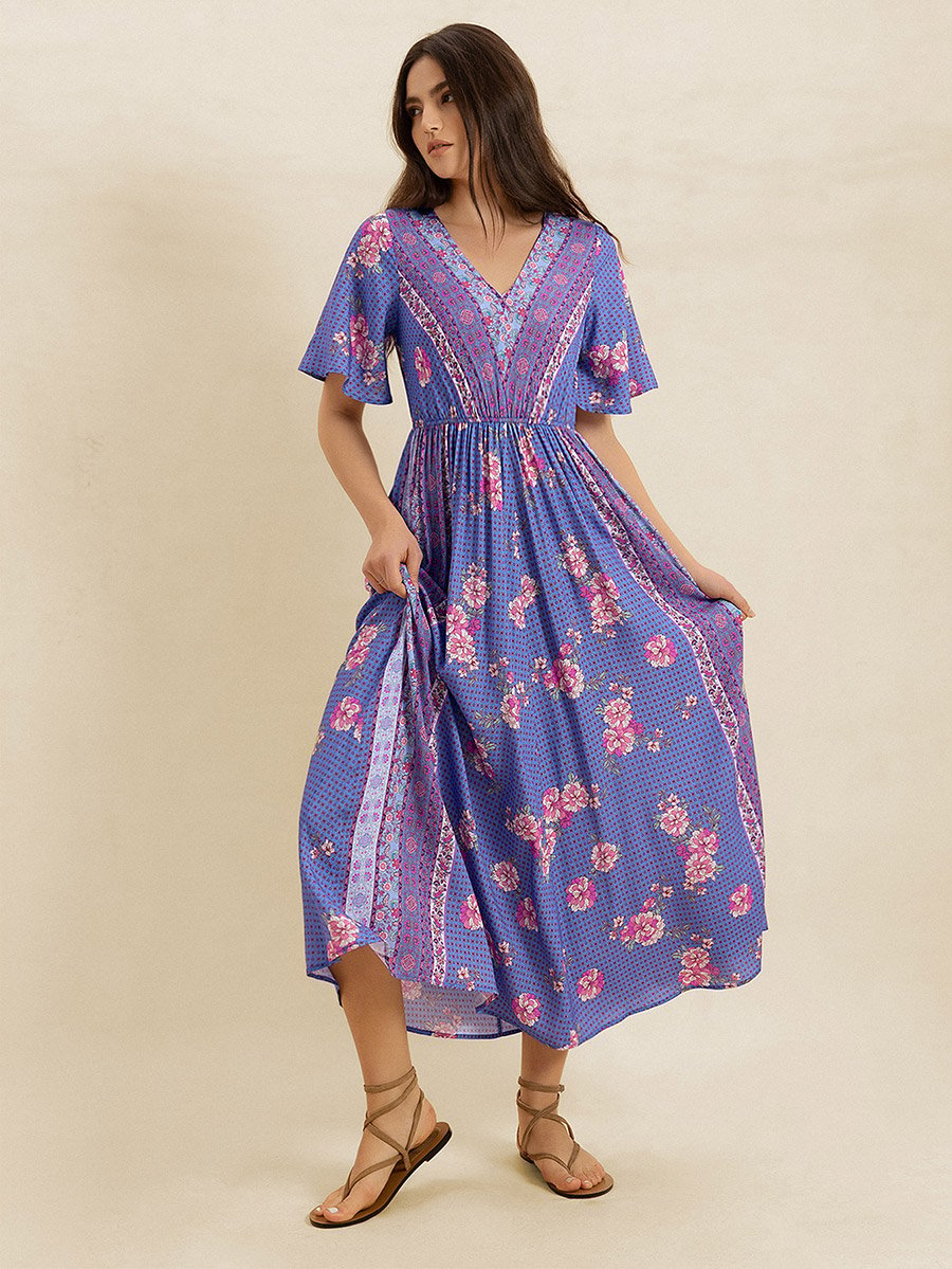 Women Floral Print Maxi Dress