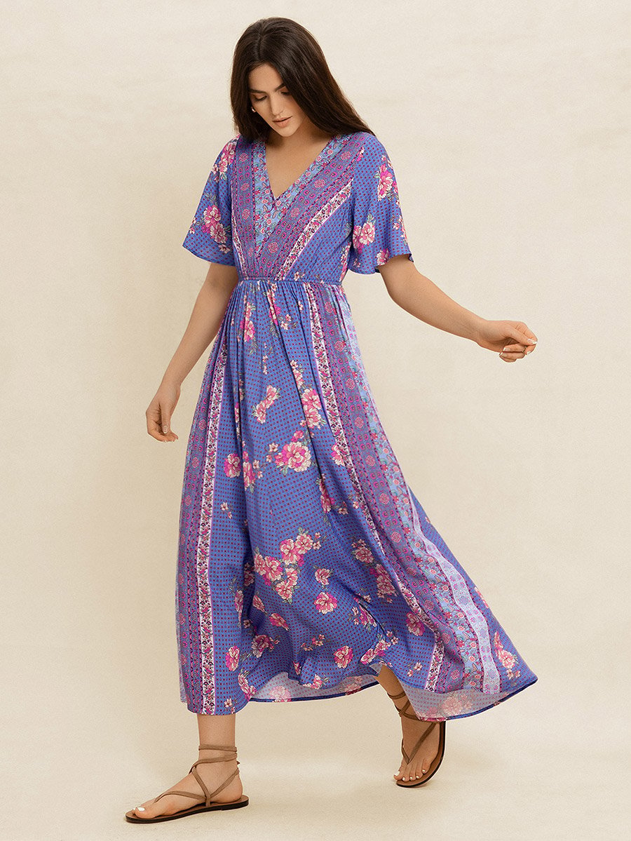 Women Floral Print Maxi Dress