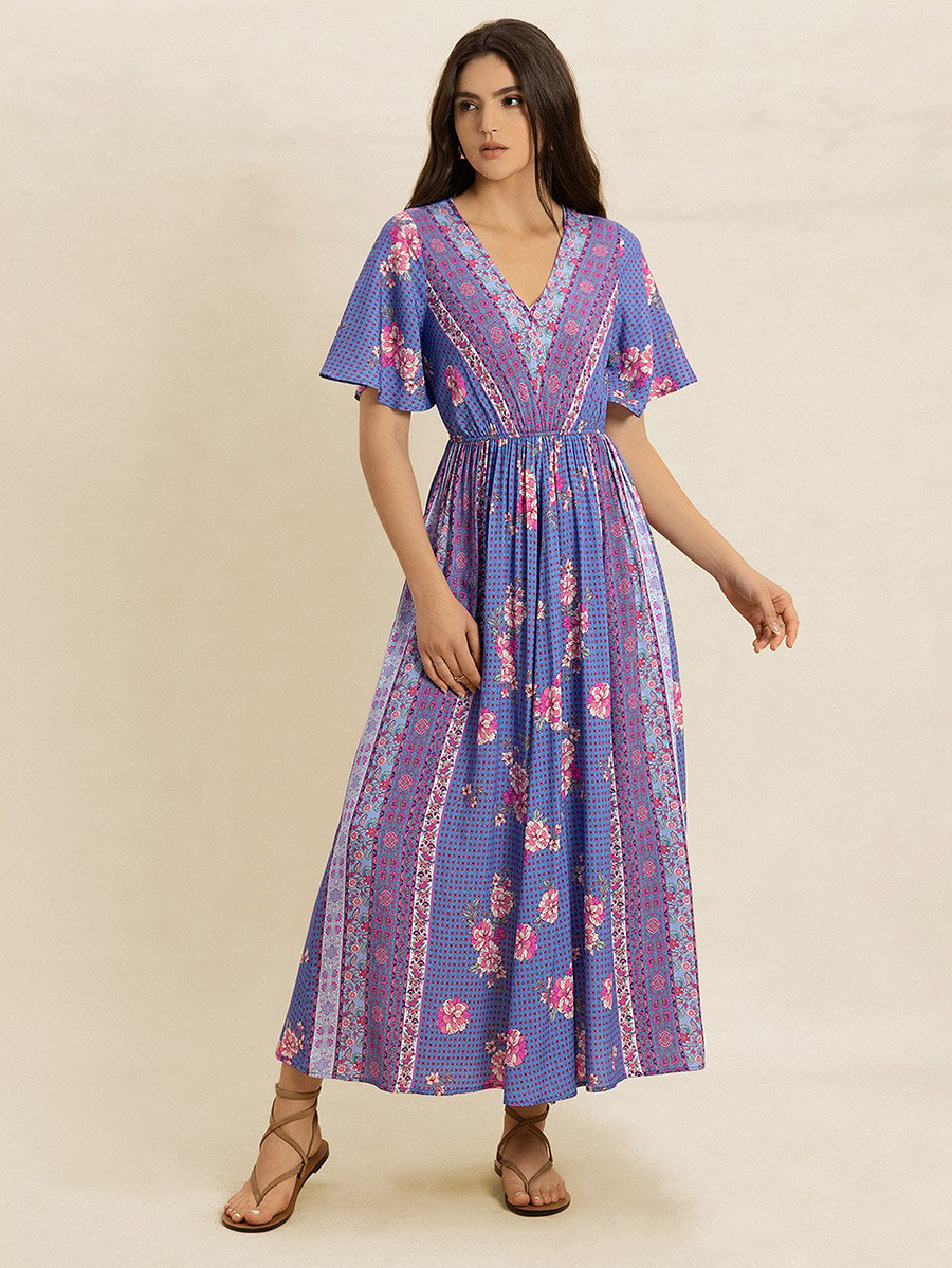 Women Floral Print Maxi Dress