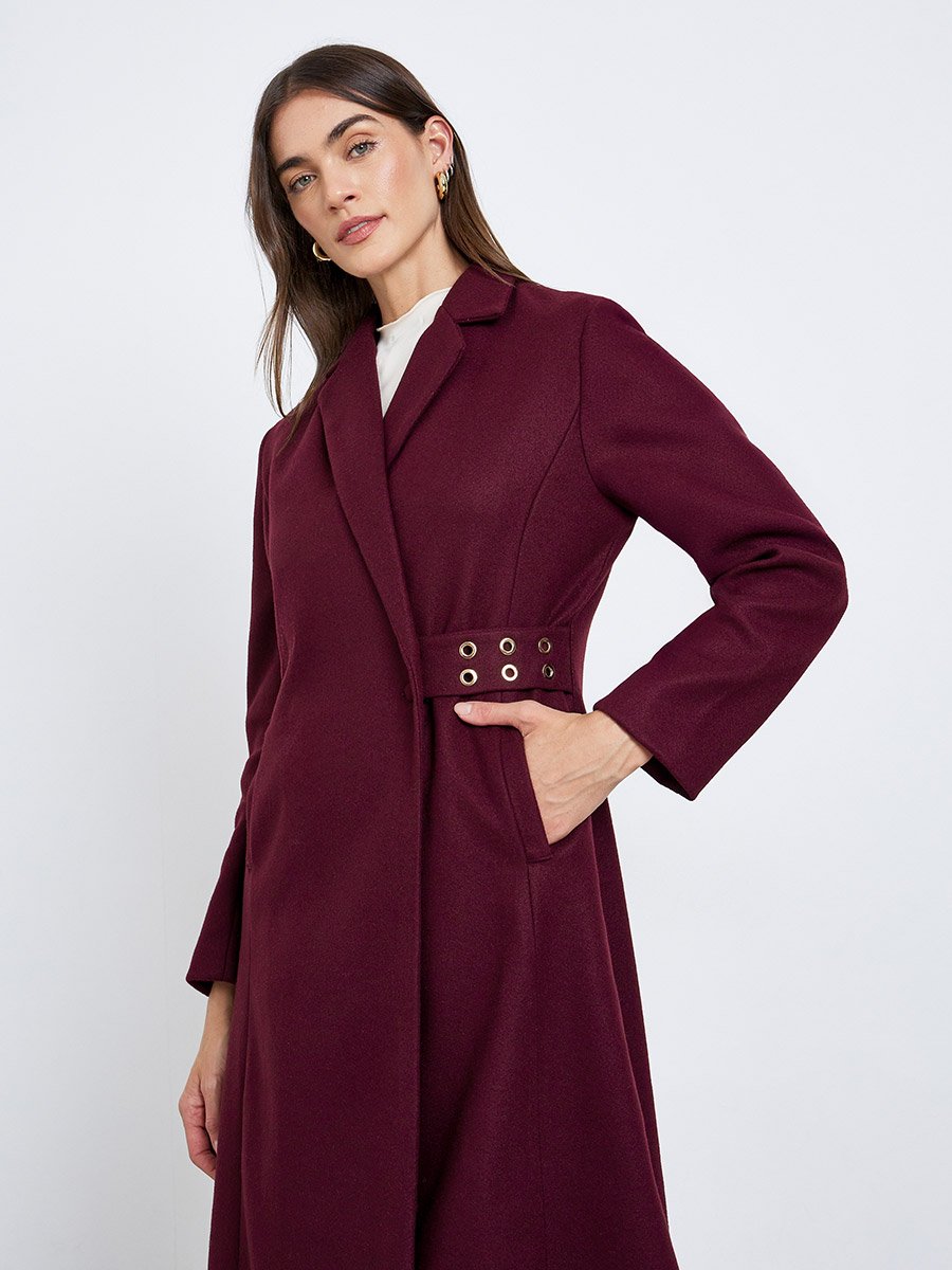 Regular Fit Belted Maxi Wool Coat