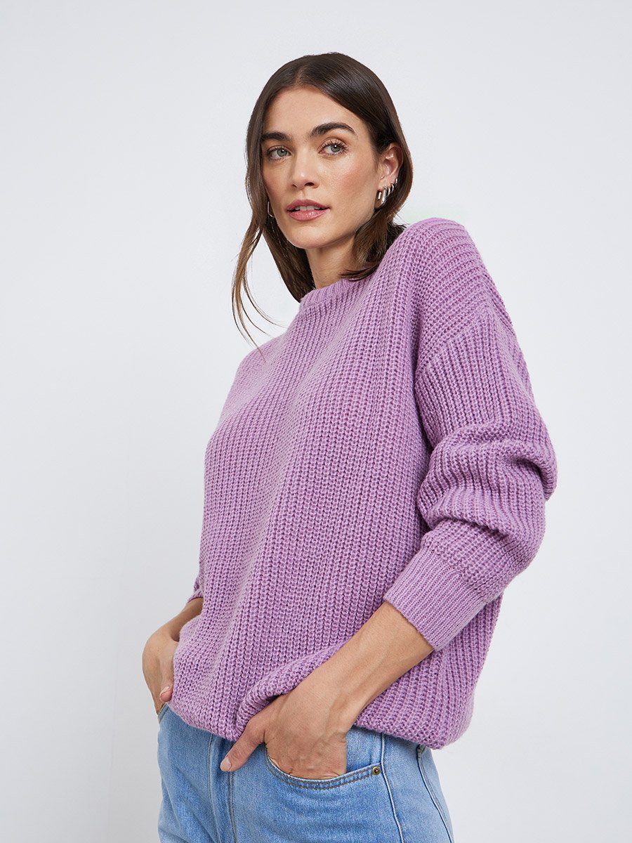 Lilac Oversized Longline Sweater