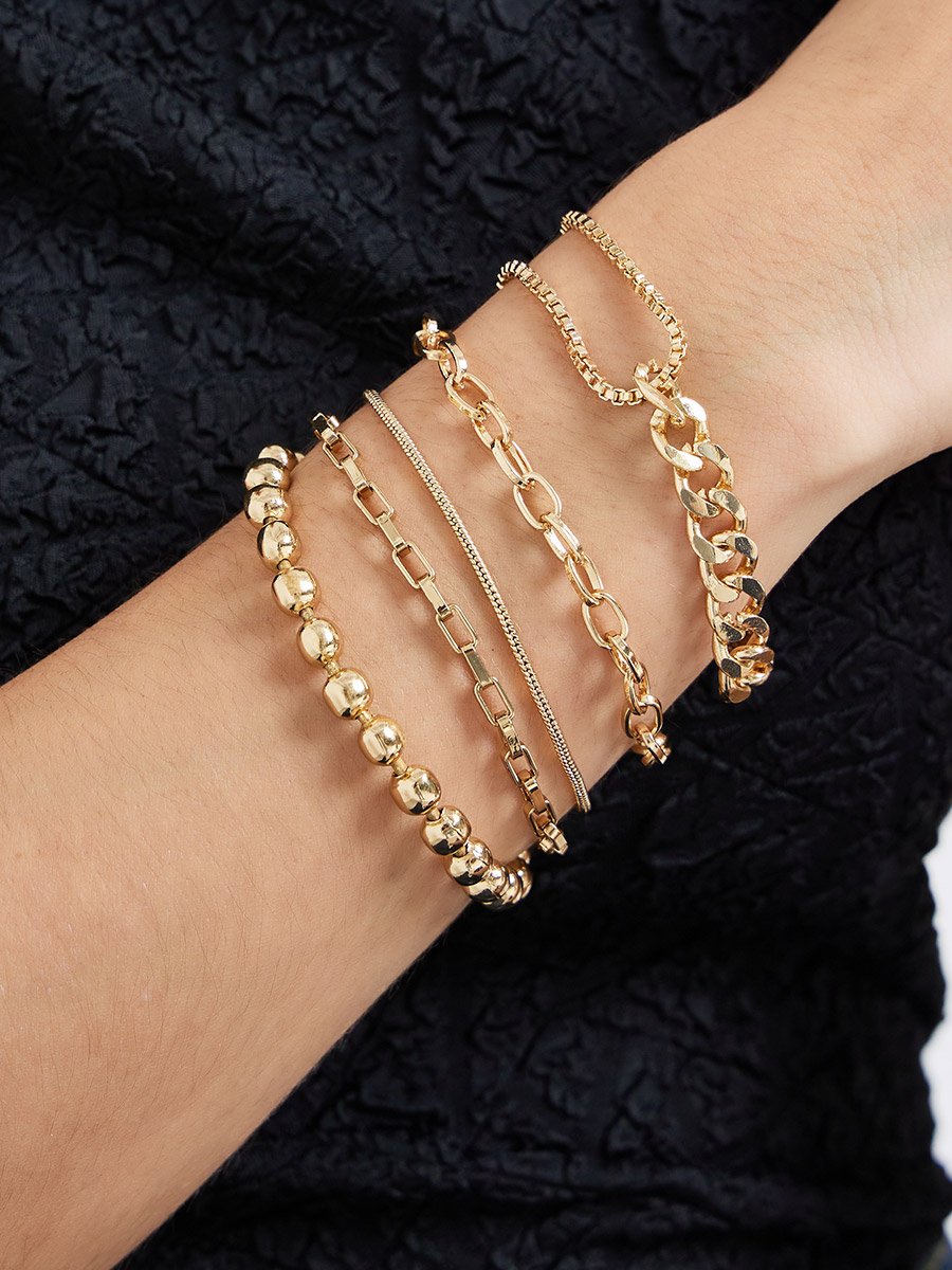 Set of 5 - Assorted Chain Bracelet