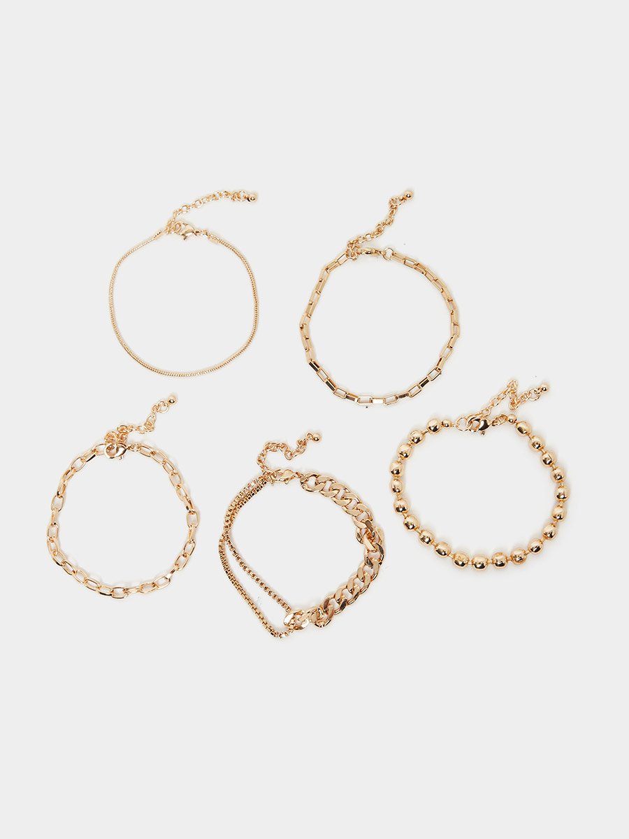 Set of 5 - Assorted Chain Bracelet